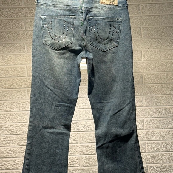True Religion Blue Flare Wide Leg Jeans - Picture 2 of 5